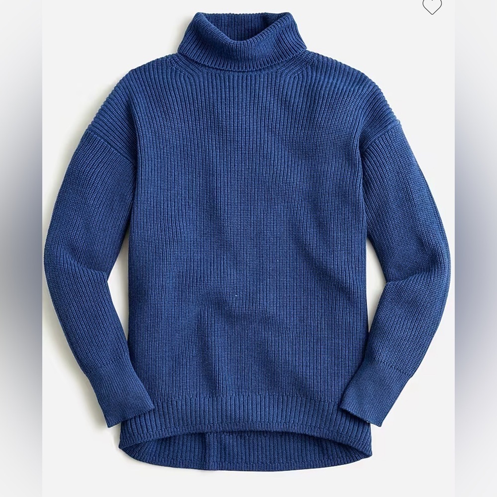 J. Crew Ribbed Cotton Blend Relaxed Turtleneck Sweater XS